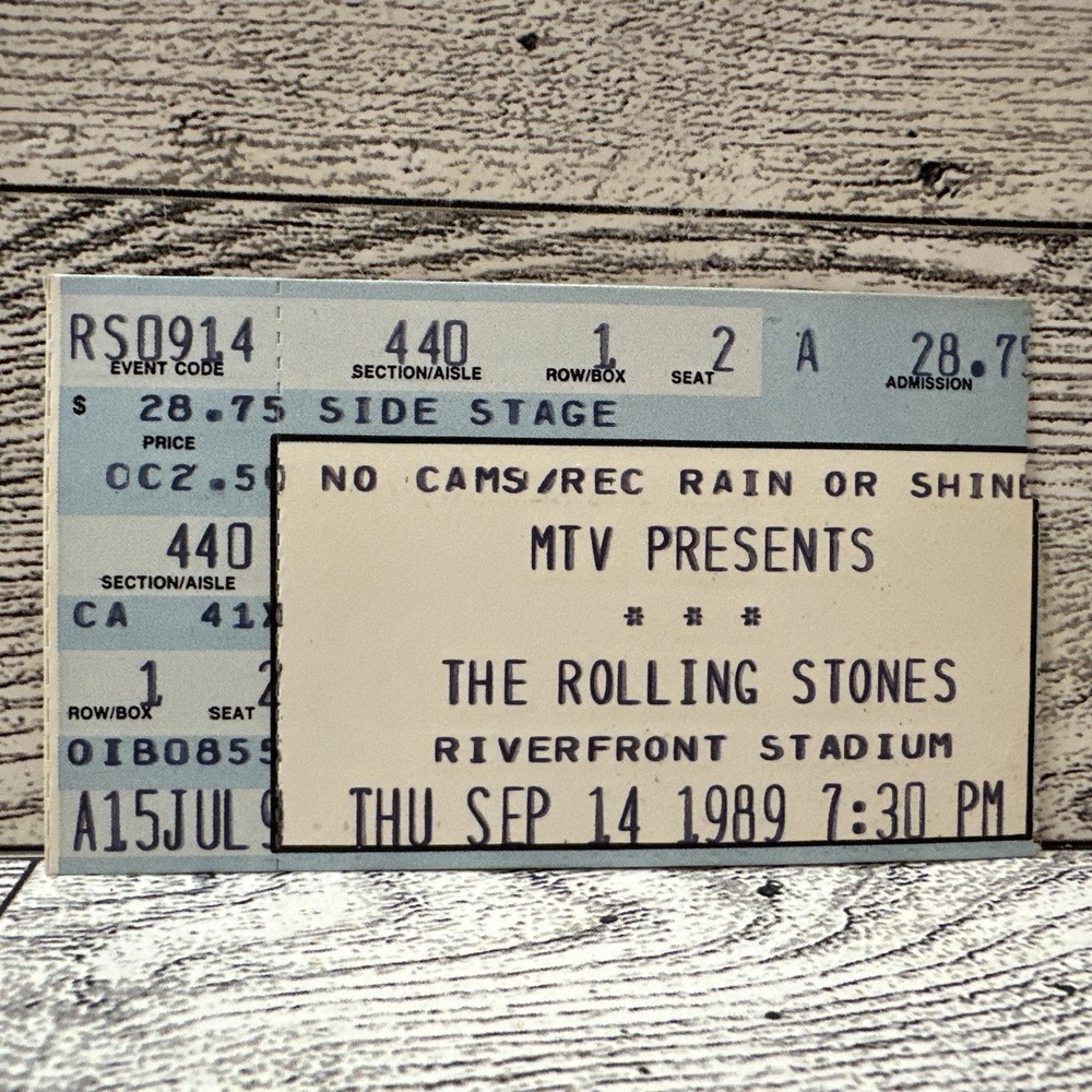 The Rolling Stones Concert Ticket Stub 9-14-1989 Riverfront Stadium Cincinnati 2